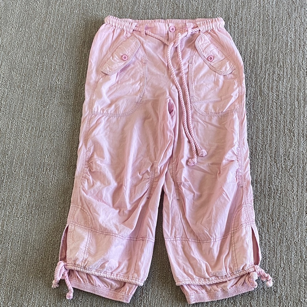 NWOT Free People PINK Big Blooms Parachute Pants